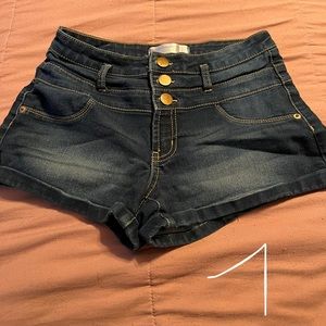 Blue denim shorts